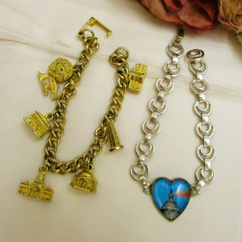 VINTAGE Washington D.C. Charm Bracelets: Morpheus Butterfly Wing Gold Plate